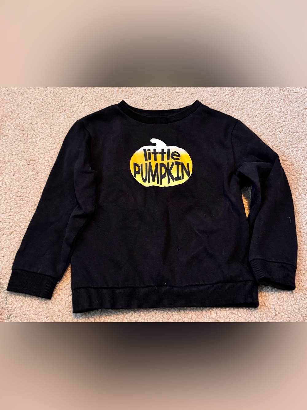 Black 'Little Pumpkin' Kids Sweatshirt